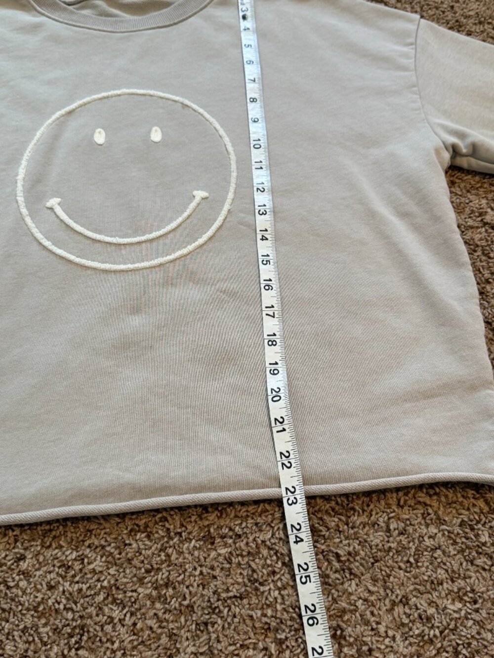 Newbury Kustom Chenille Smiley Face Sweatshirt - Grey M - Picture 7 of 9